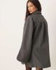ASOS DESIGN ASOS DESIGN mini shirt dress with wide cuffs and oversized pockets in gray pinstripe - 4
