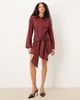 ASOS DESIGN ASOS DESIGN mini shirt dress with wrap front detail in burgundy-Red - 2