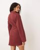ASOS DESIGN ASOS DESIGN mini shirt dress with wrap front detail in burgundy-Red - 3