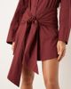 ASOS DESIGN ASOS DESIGN mini shirt dress with wrap front detail in burgundy-Red - 4