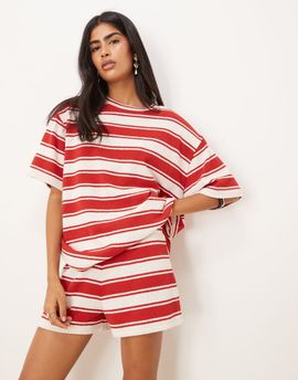 ASOS DESIGN ASOS DESIGN mini shorts in red and white stripes - part of a set-Multi