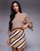 ASOS DESIGN ASOS DESIGN mini skirt in brown stripe - 1