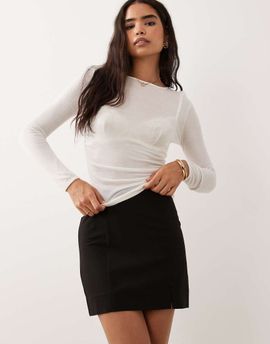 ASOS DESIGN ASOS DESIGN mini skirt with split in black