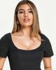 ASOS DESIGN ASOS DESIGN mini structured dress with scoop neck and cap sleeve-Black - 4