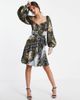 ASOS DESIGN ASOS DESIGN mini tea dress with belt in mixed floral prints-Multi - 1