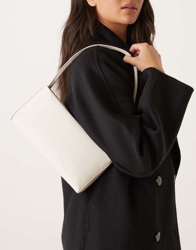 ASOS DESIGN ASOS DESIGN minimal 90s shoulder bag in stone-Neutral