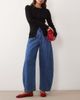 ASOS DESIGN ASOS DESIGN minimalist waistband barrel leg jeans in rinse wash-Blue - 1