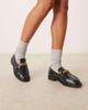 ASOS DESIGN ASOS DESIGN Ministry premium chain detail loafers in black leather - 1