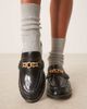 ASOS DESIGN ASOS DESIGN Ministry premium chain detail loafers in black leather - 3