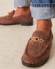 ASOS DESIGN ASOS DESIGN Ministry premium chain detail loafers in brown suede - 2