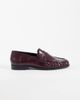 ASOS DESIGN ASOS DESIGN Minnie ruched detailing loafers in burgundy croc-Red - 1