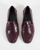 ASOS DESIGN ASOS DESIGN Minnie ruched detailing loafers in burgundy croc-Red - 2