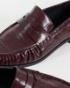 ASOS DESIGN ASOS DESIGN Minnie ruched detailing loafers in burgundy croc-Red - 4