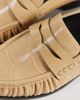 ASOS DESIGN ASOS DESIGN Minnie ruched detailing loafers in caramel croc-Neutral - 3