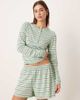 ASOS DESIGN ASOS DESIGN mix & match boxer pajama shorts in sage & blue stripes - 1