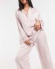 ASOS DESIGN ASOS DESIGN mix & match satin pajama pants with contrast cuff in mink-Neutral - 3
