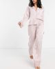 ASOS DESIGN ASOS DESIGN mix & match satin pajama pants with contrast cuff in mink-Neutral - 4