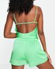 ASOS DESIGN ASOS DESIGN mix & match satin pajama short with contrast piping in green - 2