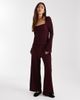 ASOS DESIGN ASOS DESIGN mix & match textured tie waist wide leg pants in burgundy - 1