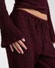 ASOS DESIGN ASOS DESIGN mix & match textured tie waist wide leg pants in burgundy - 3