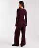 ASOS DESIGN ASOS DESIGN mix & match textured tie waist wide leg pants in burgundy - 4