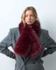 ASOS DESIGN ASOS DESIGN mixed faux fur pull-through scarf in burgundy-Red - 1