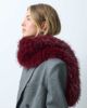 ASOS DESIGN ASOS DESIGN mixed faux fur pull-through scarf in burgundy-Red - 2