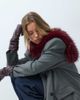 ASOS DESIGN ASOS DESIGN mixed faux fur pull-through scarf in burgundy-Red - 4