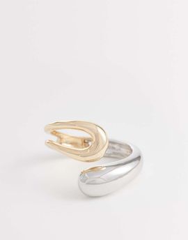ASOS DESIGN ASOS DESIGN mixed metal cuff bracelet in gold and silver tone-Multi