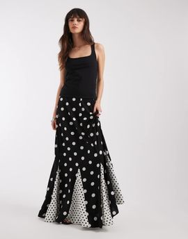 ASOS DESIGN ASOS DESIGN mixed prints godet maxi skirt-Multi