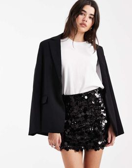 ASOS DESIGN ASOS DESIGN mixed sequin mini skirt in black