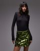 ASOS DESIGN ASOS DESIGN mixed sequin mini skirt in green - 1