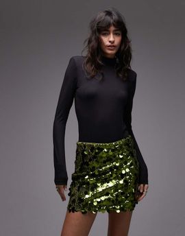 ASOS DESIGN ASOS DESIGN mixed sequin mini skirt in green