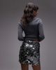ASOS DESIGN ASOS DESIGN mixed sequin mini skirt in gunmetal silver-Gray - 4