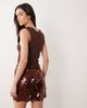 ASOS DESIGN ASOS DESIGN mixed sequins mini skirt in chocolate-Brown - 4