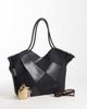 ASOS DESIGN ASOS DESIGN mixed woven faux suede and faux leather tote in black - 1