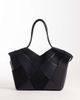 ASOS DESIGN ASOS DESIGN mixed woven faux suede and faux leather tote in black - 4