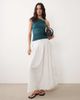 ASOS DESIGN ASOS DESIGN modal asymmetric top with gold-tone hardware detail in teal-Brown - 3