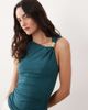 ASOS DESIGN ASOS DESIGN modal asymmetric top with gold-tone hardware detail in teal-Brown - 4