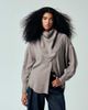 ASOS DESIGN ASOS DESIGN modal batwing sleeves oversized shirt with scarf in gray - 1
