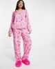 ASOS DESIGN ASOS DESIGN modal floral shirt & pants pajama set in pink - 3