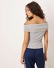 ASOS DESIGN ASOS DESIGN modal off the shoulder top with hardware & fold over detail in heather gray-Red - 4