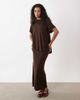 ASOS DESIGN ASOS DESIGN modal short sleeve maxi dress with cape layer in brown - 1