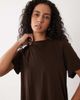 ASOS DESIGN ASOS DESIGN modal short sleeve maxi dress with cape layer in brown - 2