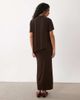 ASOS DESIGN ASOS DESIGN modal short sleeve maxi dress with cape layer in brown - 3