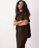 ASOS DESIGN ASOS DESIGN modal short sleeve maxi dress with cape layer in brown - 4