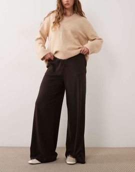 ASOS DESIGN ASOS DESIGN modal wide leg pants in chocolate-Brown
