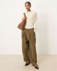 ASOS DESIGN ASOS DESIGN modal wrap detail long sleeve tee in cream-White - 3