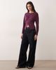 ASOS DESIGN ASOS DESIGN modal wrap waist long sleeve top in fig-Purple - 2