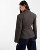 ASOS DESIGN ASOS DESIGN molded cinched blazer in charcoal-Gray - 4